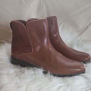 Elegant Brown Leather Ankle Boots